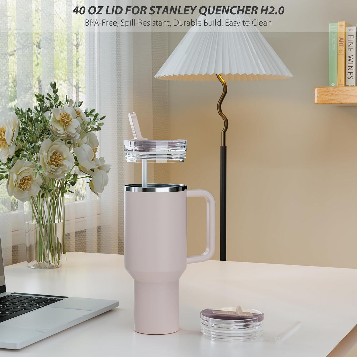 2 Pack 40 oz Flip Straw Lid Only for STANLEY ProTour Tumbler