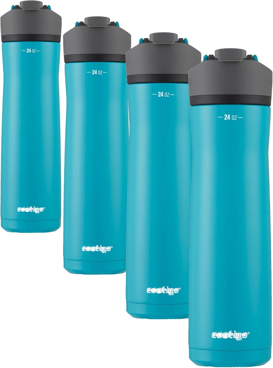 Cortland Chill 2.0 Vacuum-Insulated Stainless Steel Water Bottle, Spill-Proof Sip Technology, Interchangeable Lid, 24oz, Steel/Licorice, Perfect for Fitness Travel Everyday Use