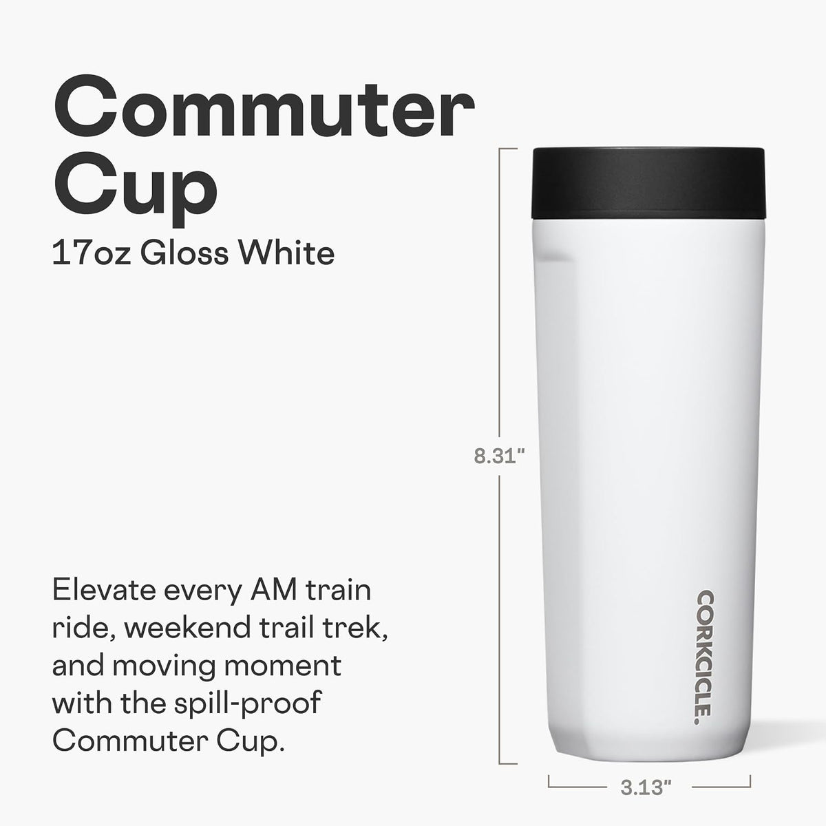 Commuter Cup Travel Mug - Insulated Coffee Mug with Lid - Keeps Drinks Cold 18 Hours - 360° Spill-Proof Sip Lid - Holiday Gift - Great for Gifting Warmth - 17 oz - North Shore