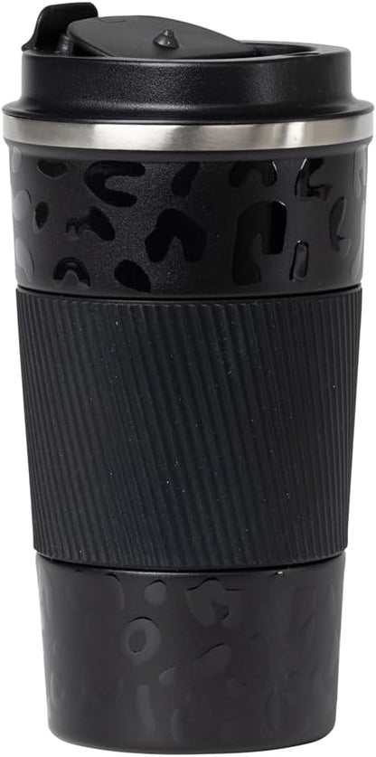 Dominica 18 oz Travel Coffee Mug - Double Wall Vacuum Insulated Stainless Steel Tumbler with Flip Lid, Leak-Proof Coffee Cup with Non-Slip Silicone Base, Hot & Cold Drink Container