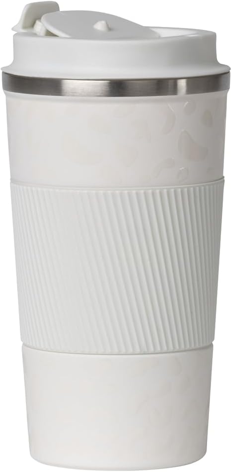 Dominica 18 oz Travel Coffee Mug - Double Wall Vacuum Insulated Stainless Steel Tumbler with Flip Lid, Leak-Proof Coffee Cup with Non-Slip Silicone Base, Hot & Cold Drink Container