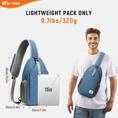 Sling Bag RFID Cross Body Bag Recycled Crossbody Backpack Travel Daypack