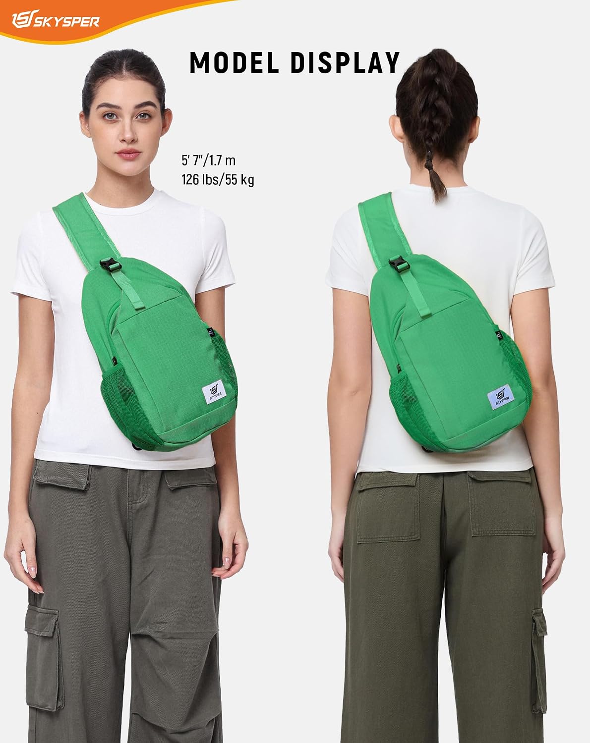 Sling Bag RFID Cross Body Bag Recycled Crossbody Backpack Travel Daypack