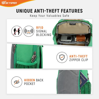 Sling Bag RFID Cross Body Bag Recycled Crossbody Backpack Travel Daypack