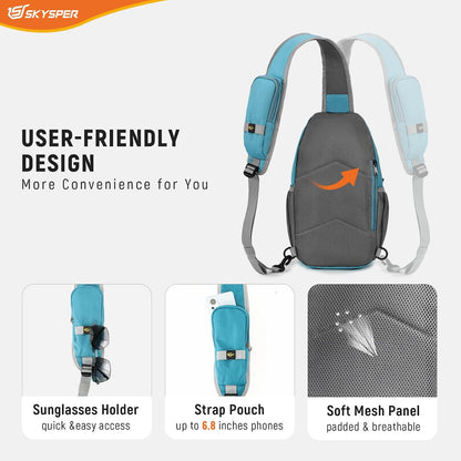 Sling Bag RFID Cross Body Bag Recycled Crossbody Backpack Travel Daypack