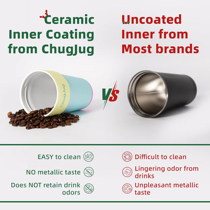 16 oz Travel Coffee Mug with Ceramic Coating, Cute Insulated Tumbler