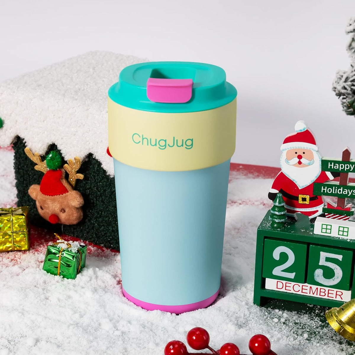 16 oz Travel Coffee Mug with Ceramic Coating, Cute Insulated Tumbler