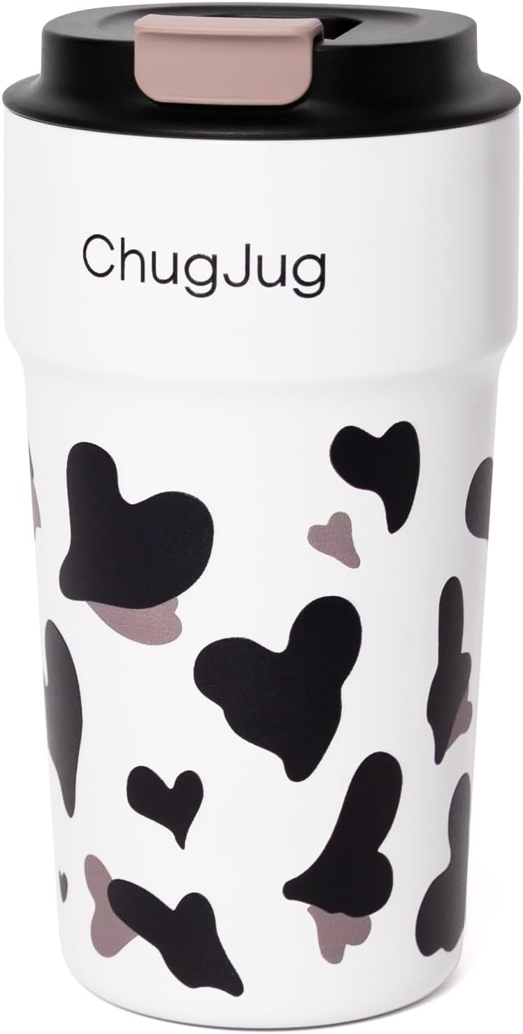 16 oz Travel Coffee Mug with Ceramic Coating, Cute Insulated Tumbler