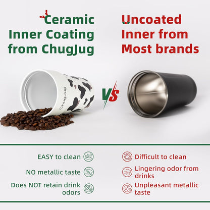 16 oz Travel Coffee Mug with Ceramic Coating, Cute Insulated Tumbler