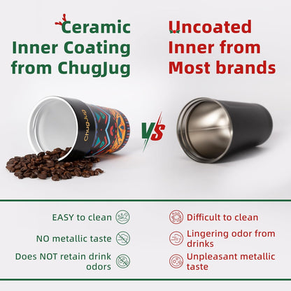 16 oz Travel Coffee Mug with Ceramic Coating, Cute Insulated Tumbler
