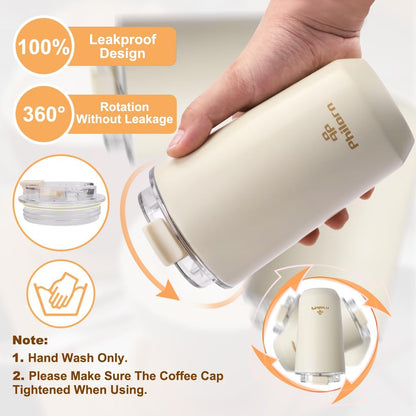 Pink Coffee Tumbler - 12 OZ Insulated Coffee Mug With Lid | Leak Proof Thermo Cup for Hot and Iced Drinks, Stainless Steel Vacuum Pink Cup with Double Wall
