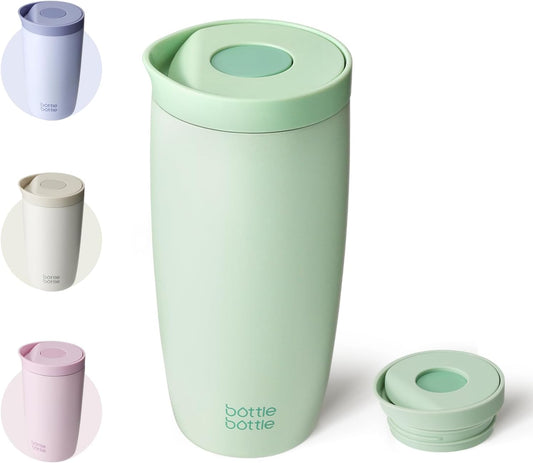 BOTTLE BOTTLE Insulated Coffee Tumbler with Push Button Lid 16oz(Green)