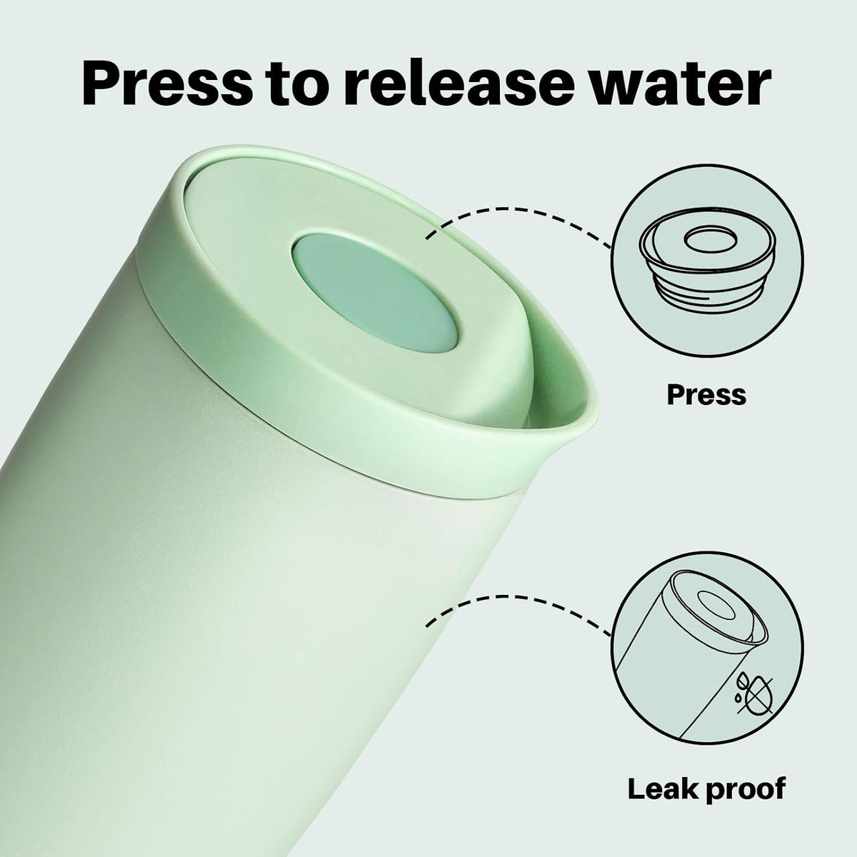 BOTTLE BOTTLE Insulated Coffee Tumbler with Push Button Lid 16oz(Green)