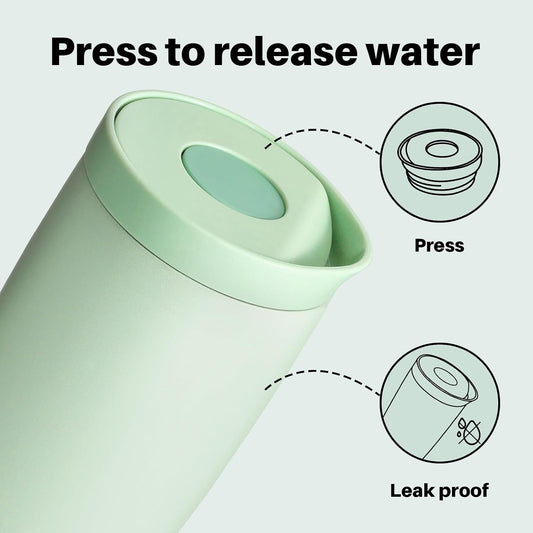 BOTTLE BOTTLE Insulated Coffee Tumbler with Push Button Lid 16oz(Green)