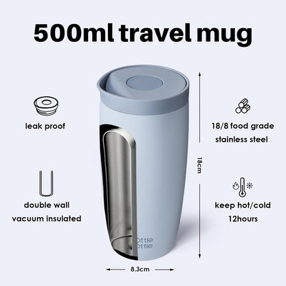BOTTLE BOTTLE Insulated Coffee Tumbler with Push Button Lid 16oz(Green)