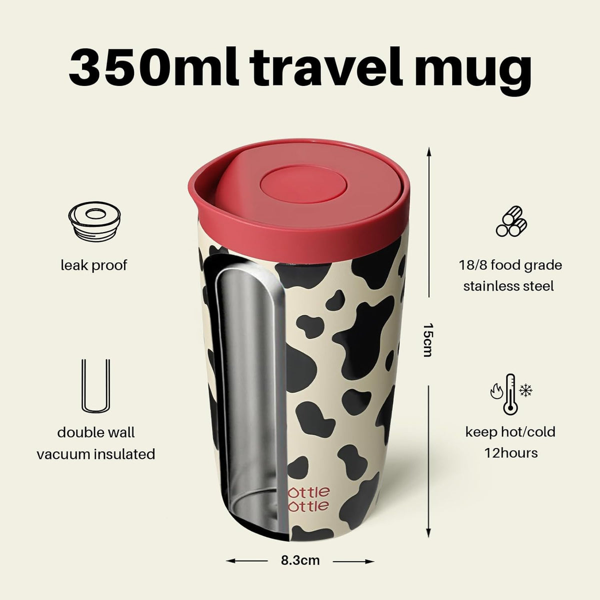 BOTTLE BOTTLE Insulated Coffee Tumbler with Push Button Lid 16oz(Green)