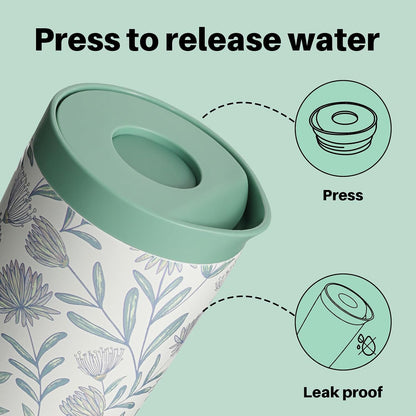 BOTTLE BOTTLE Insulated Coffee Tumbler with Push Button Lid 16oz(Green)