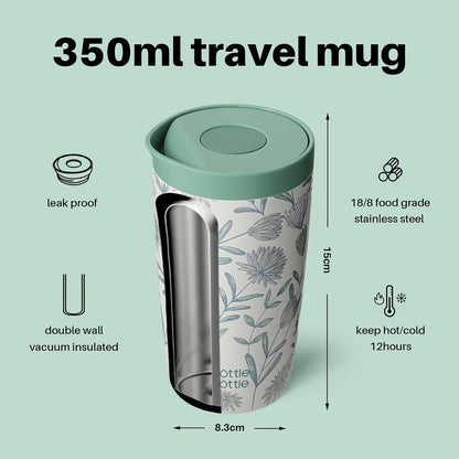 BOTTLE BOTTLE Insulated Coffee Tumbler with Push Button Lid 16oz(Green)