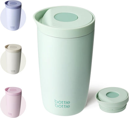 BOTTLE BOTTLE Insulated Coffee Tumbler with Push Button Lid 16oz(Green)