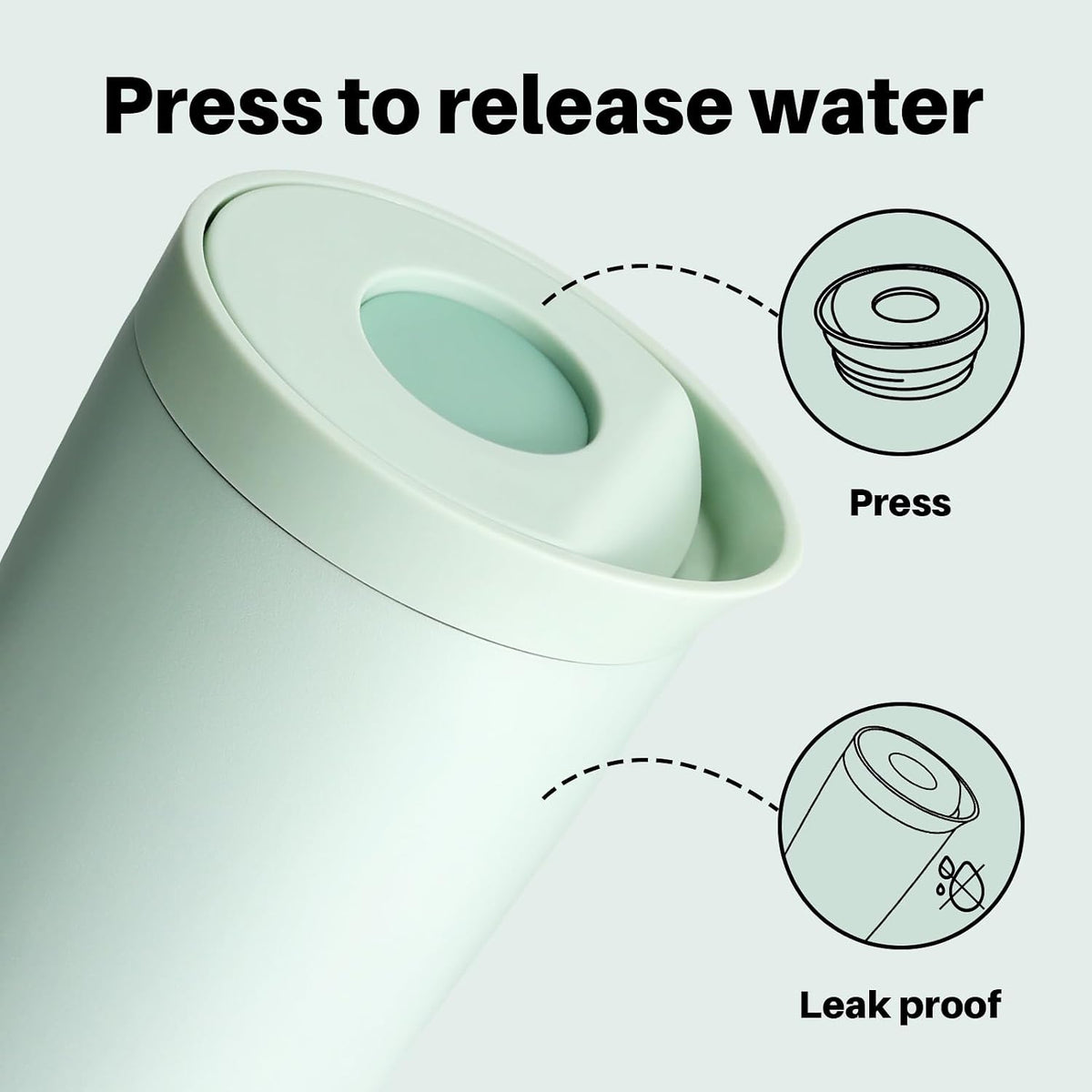 BOTTLE BOTTLE Insulated Coffee Tumbler with Push Button Lid 16oz(Green)