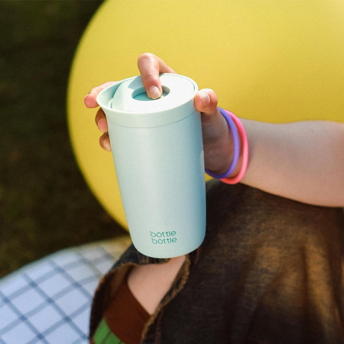 BOTTLE BOTTLE Insulated Coffee Tumbler with Push Button Lid 16oz(Green)