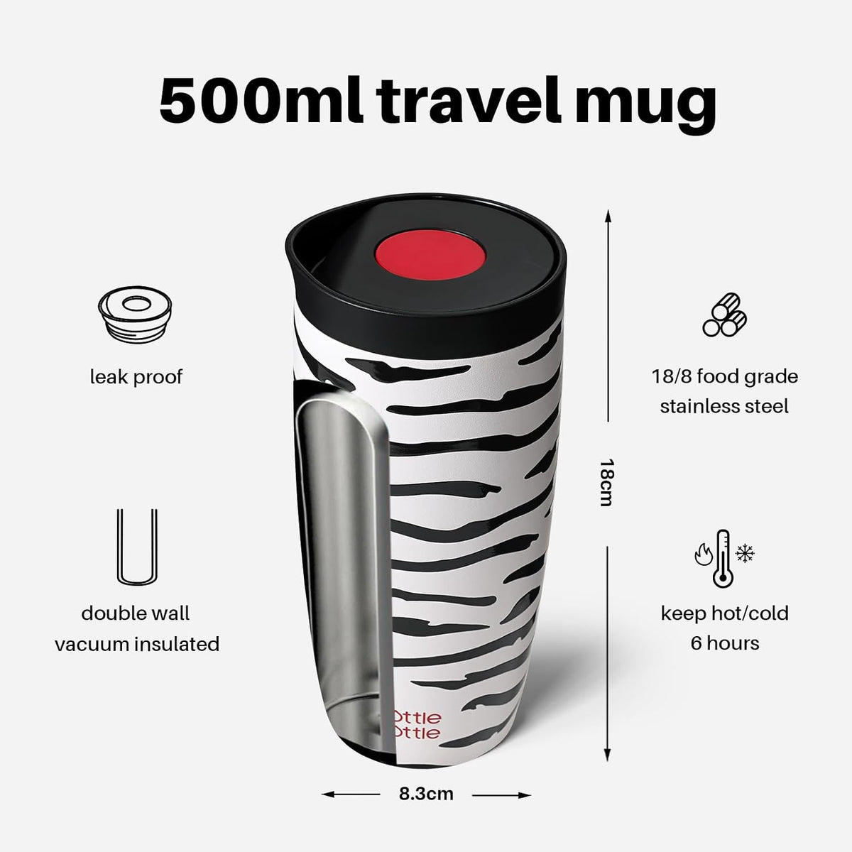 BOTTLE BOTTLE Insulated Coffee Tumbler with Push Button Lid 16oz(Green)