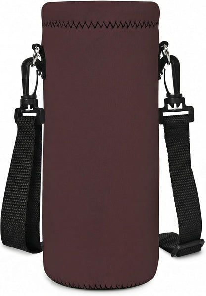Water Bottle Sling Bag Carrier Crossbody Sleeve,Insulated Neoprene Bottle Case Holder Pouch Cover 500ML/17oz with Shoulder Strap for Walking Women Men