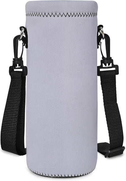 Water Bottle Sling Bag Carrier Crossbody Sleeve,Insulated Neoprene Bottle Case Holder Pouch Cover 500ML/17oz with Shoulder Strap for Walking Women Men