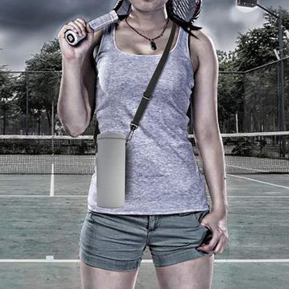 Water Bottle Sling Bag Carrier Crossbody Sleeve,Insulated Neoprene Bottle Case Holder Pouch Cover 500ML/17oz with Shoulder Strap for Walking Women Men