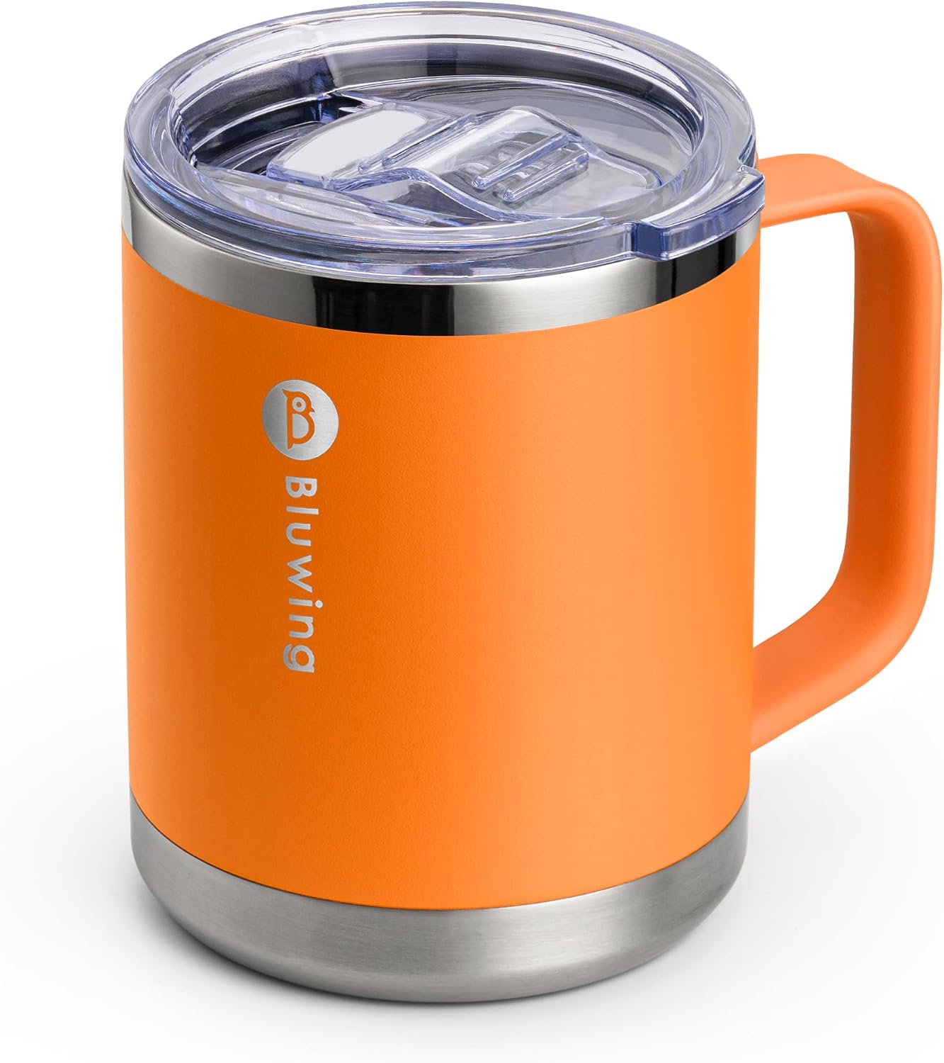 Insulated Coffee Mug with Lid, 12 oz Travel Coffee mug with handle Double Wall Stainless Steel Travel Tumbler Cup, Spill Proof (Purple)