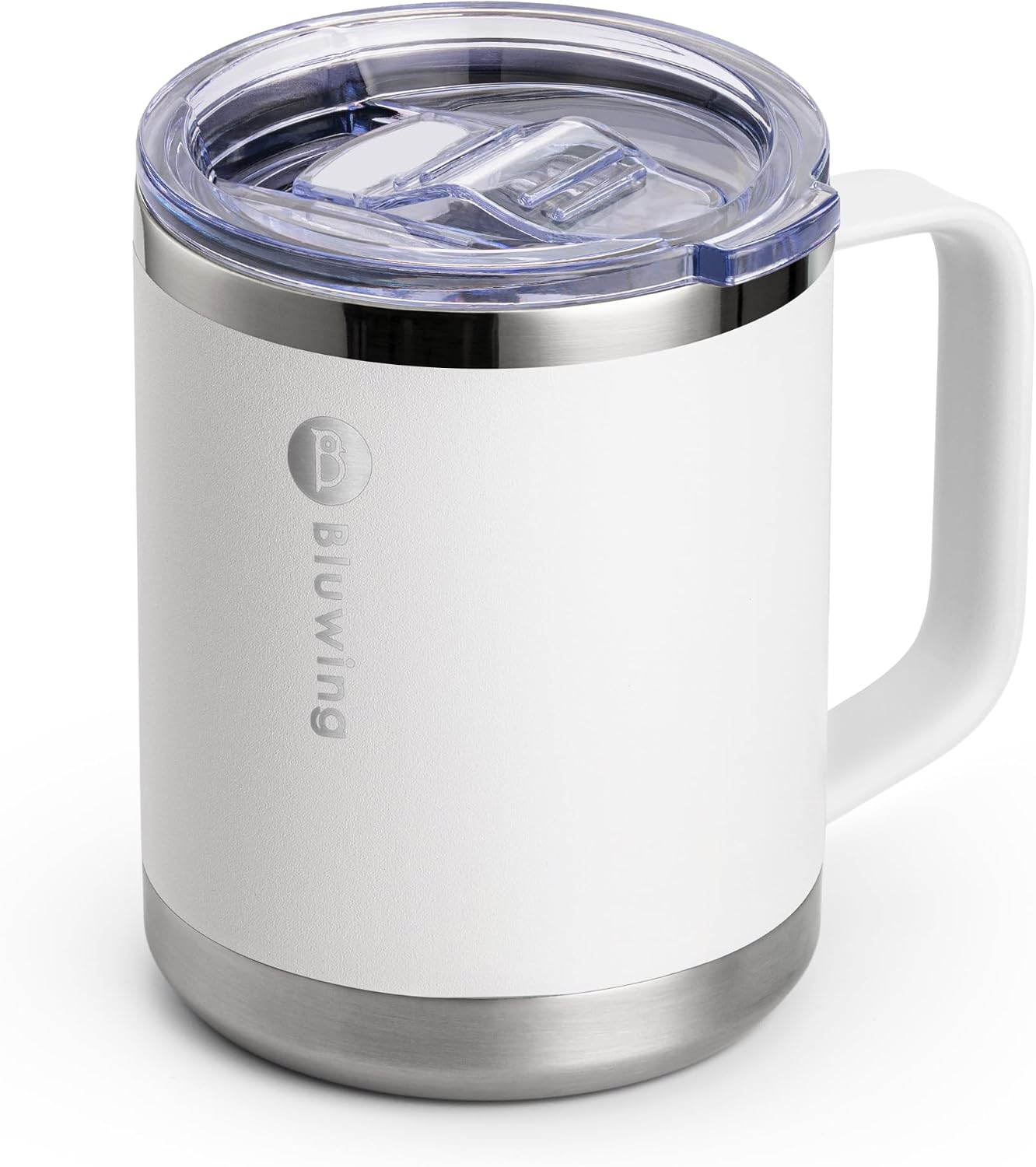 Insulated Coffee Mug with Lid, 12 oz Travel Coffee mug with handle Double Wall Stainless Steel Travel Tumbler Cup, Spill Proof (Purple)