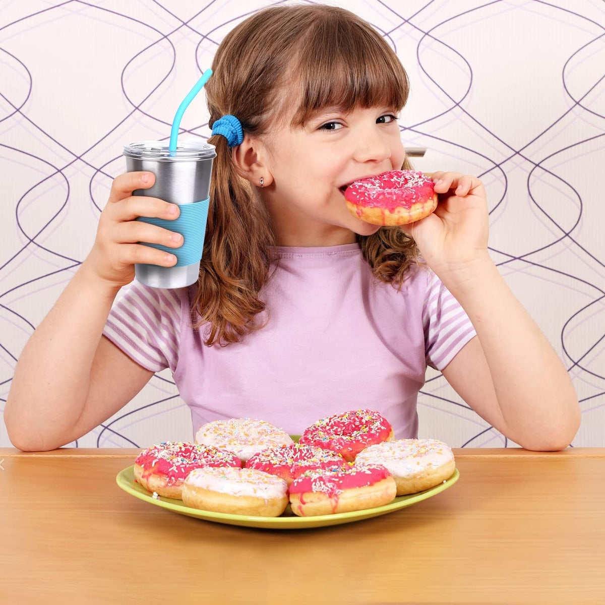 6 Pack Stainless Steel Tumblers & Water Glasses for Kids and Adults