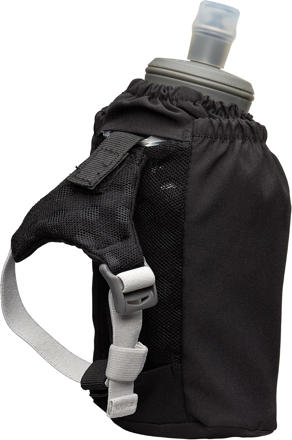 Nathan Handheld Soft Flask 18oz - Exo-Draw Insulated Collapsible Bottle - Grip-Free Strap & Rigid ExoSpine for Comfort/Support - Breathable Mesh Strap - Ideal Running/Hiking, Pinnacle, Black