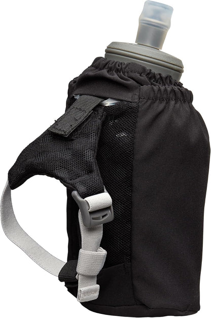 Nathan Handheld Soft Flask 18oz - Exo-Draw Insulated Collapsible Bottle - Grip-Free Strap & Rigid ExoSpine for Comfort/Support - Breathable Mesh Strap - Ideal Running/Hiking, Pinnacle, Black
