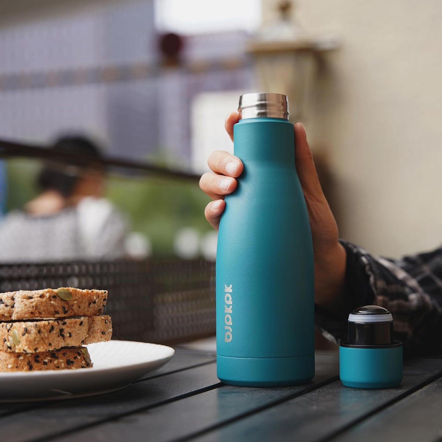 25 oz Insulated Stainless Steel Water Bottle, Metal Sports Flask | Double Wall Vacuum, Leak Proof, Keeps Hot/Cold, BPA Free, Dishwasher Safe, Cupholder Friendly, Travel, Lake Blue - Colors A