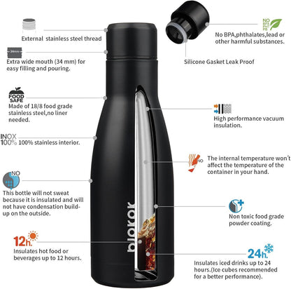 25 oz Insulated Stainless Steel Water Bottle, Metal Sports Flask | Double Wall Vacuum, Leak Proof, Keeps Hot/Cold, BPA Free, Dishwasher Safe, Cupholder Friendly, Travel, Lake Blue - Colors A