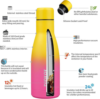 25 oz Insulated Stainless Steel Water Bottle, Metal Sports Flask | Double Wall Vacuum, Leak Proof, Keeps Hot/Cold, BPA Free, Dishwasher Safe, Cupholder Friendly, Travel, Lake Blue - Colors A