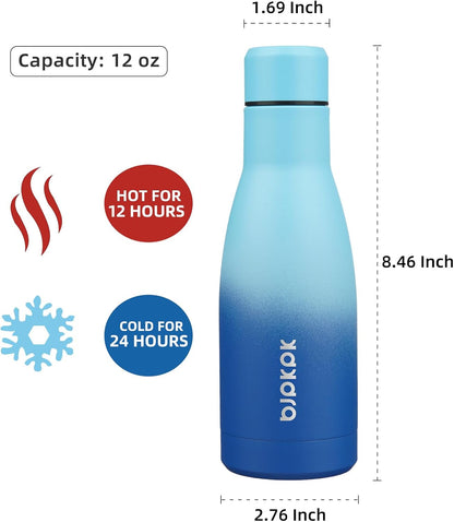 25 oz Insulated Stainless Steel Water Bottle, Metal Sports Flask | Double Wall Vacuum, Leak Proof, Keeps Hot/Cold, BPA Free, Dishwasher Safe, Cupholder Friendly, Travel, Lake Blue - Colors A