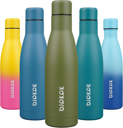 25 oz Insulated Stainless Steel Water Bottle, Metal Sports Flask | Double Wall Vacuum, Leak Proof, Keeps Hot/Cold, BPA Free, Dishwasher Safe, Cupholder Friendly, Travel, Lake Blue - Colors A