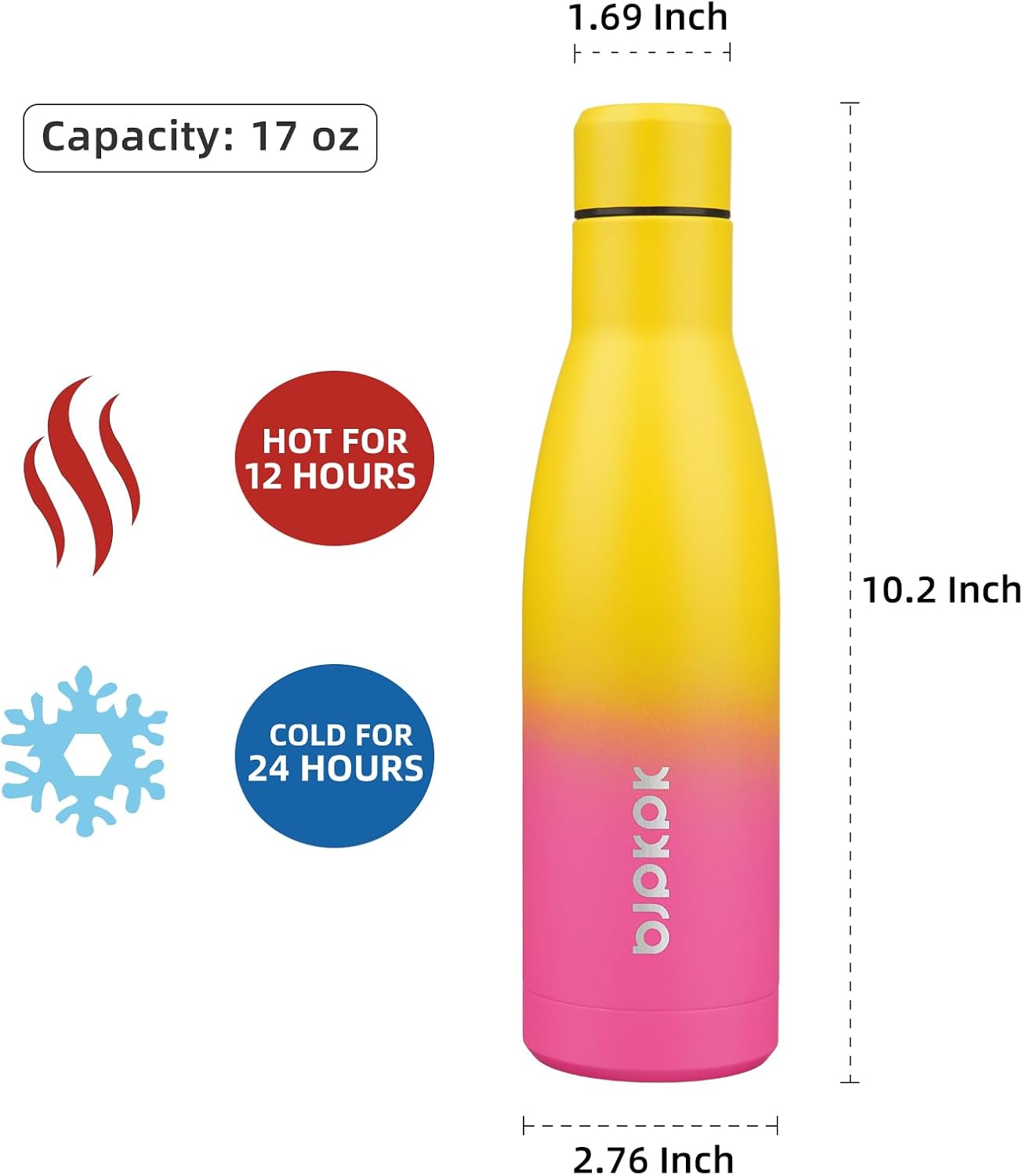 25 oz Insulated Stainless Steel Water Bottle, Metal Sports Flask | Double Wall Vacuum, Leak Proof, Keeps Hot/Cold, BPA Free, Dishwasher Safe, Cupholder Friendly, Travel, Lake Blue - Colors A