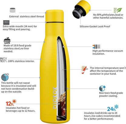 25 oz Insulated Stainless Steel Water Bottle, Metal Sports Flask | Double Wall Vacuum, Leak Proof, Keeps Hot/Cold, BPA Free, Dishwasher Safe, Cupholder Friendly, Travel, Lake Blue - Colors A