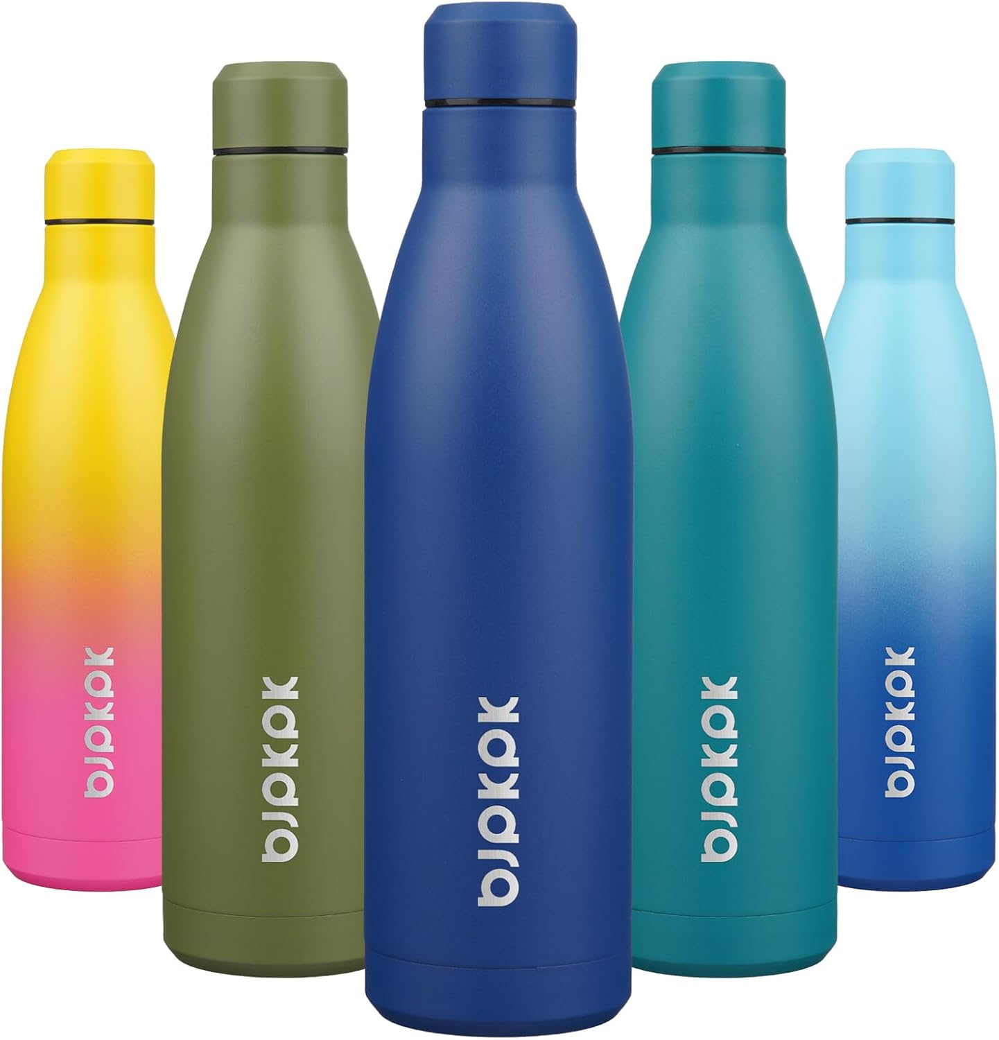 25 oz Insulated Stainless Steel Water Bottle, Metal Sports Flask | Double Wall Vacuum, Leak Proof, Keeps Hot/Cold, BPA Free, Dishwasher Safe, Cupholder Friendly, Travel, Lake Blue - Colors A
