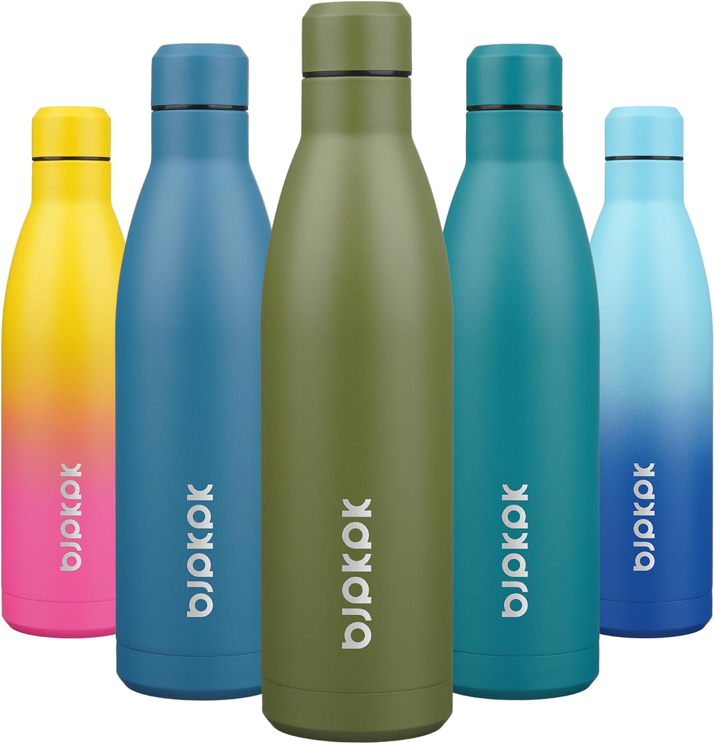 25 oz Insulated Stainless Steel Water Bottle, Metal Sports Flask | Double Wall Vacuum, Leak Proof, Keeps Hot/Cold, BPA Free, Dishwasher Safe, Cupholder Friendly, Travel, Lake Blue - Colors A