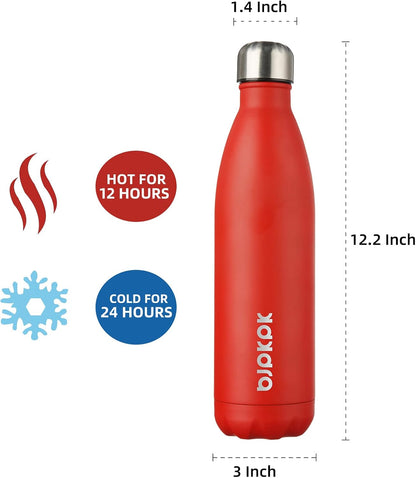 25 oz Insulated Stainless Steel Water Bottle, Metal Sports Flask | Double Wall Vacuum, Leak Proof, Keeps Hot/Cold, BPA Free, Dishwasher Safe, Cupholder Friendly, Travel, Lake Blue - Colors A