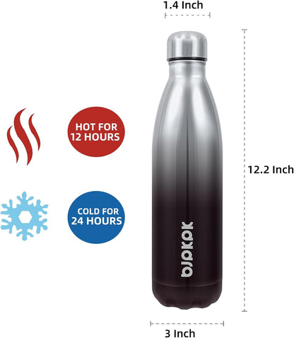 25 oz Insulated Stainless Steel Water Bottle, Metal Sports Flask | Double Wall Vacuum, Leak Proof, Keeps Hot/Cold, BPA Free, Dishwasher Safe, Cupholder Friendly, Travel, Lake Blue - Colors A