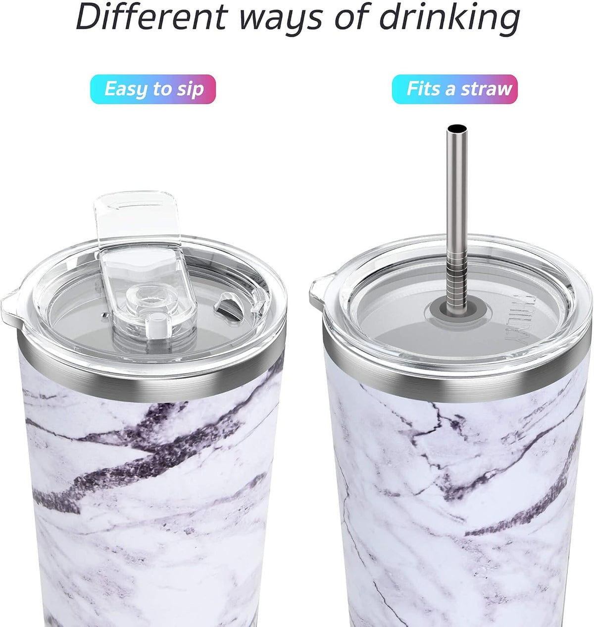 Stainless Steel Vacuum Insulated Tumbler Travel Mug 26 oz Coffee Cup with 2 Lids and Straws, Splash Proof, Keep Ice Drinks Cold, Sea Turtle