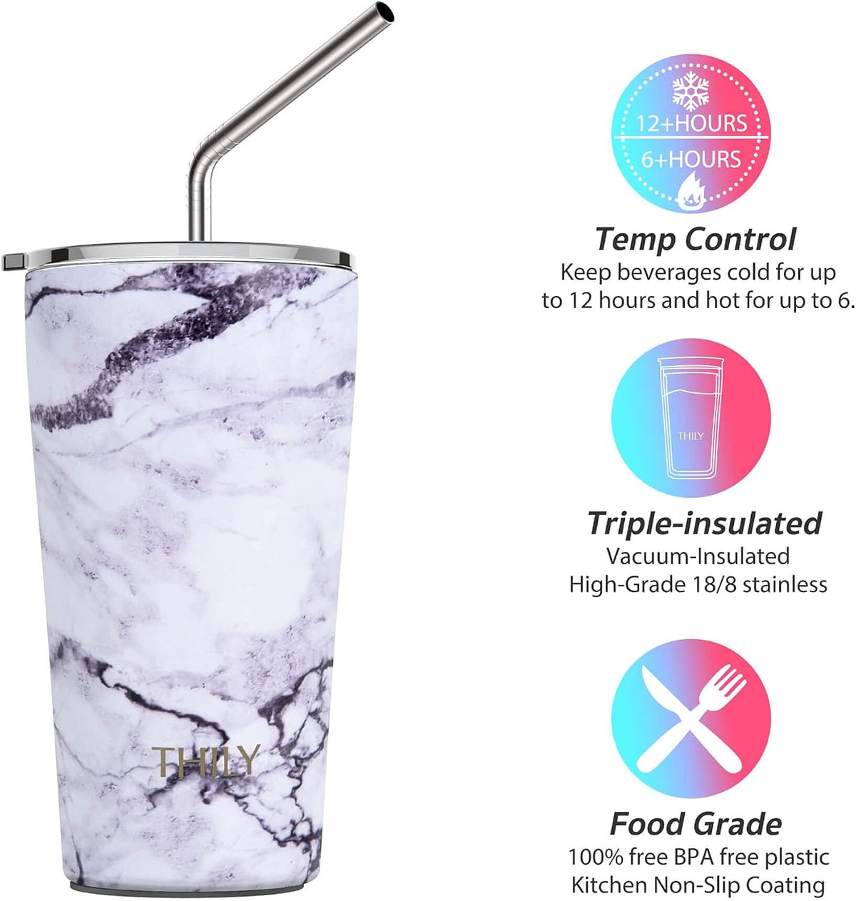 Stainless Steel Vacuum Insulated Tumbler Travel Mug 26 oz Coffee Cup with 2 Lids and Straws, Splash Proof, Keep Ice Drinks Cold, Sea Turtle