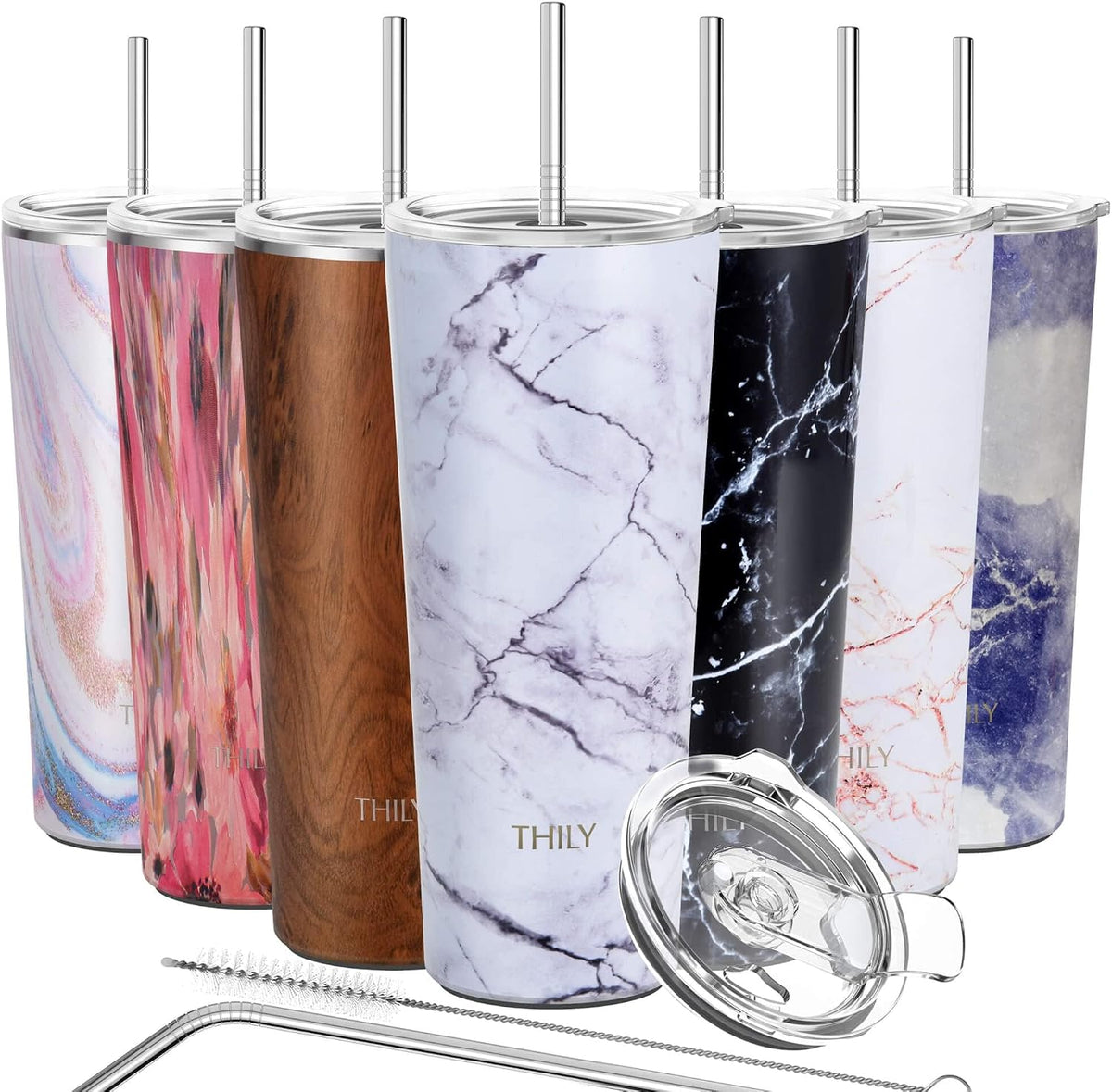 Stainless Steel Vacuum Insulated Tumbler Travel Mug 26 oz Coffee Cup with 2 Lids and Straws, Splash Proof, Keep Ice Drinks Cold, Sea Turtle