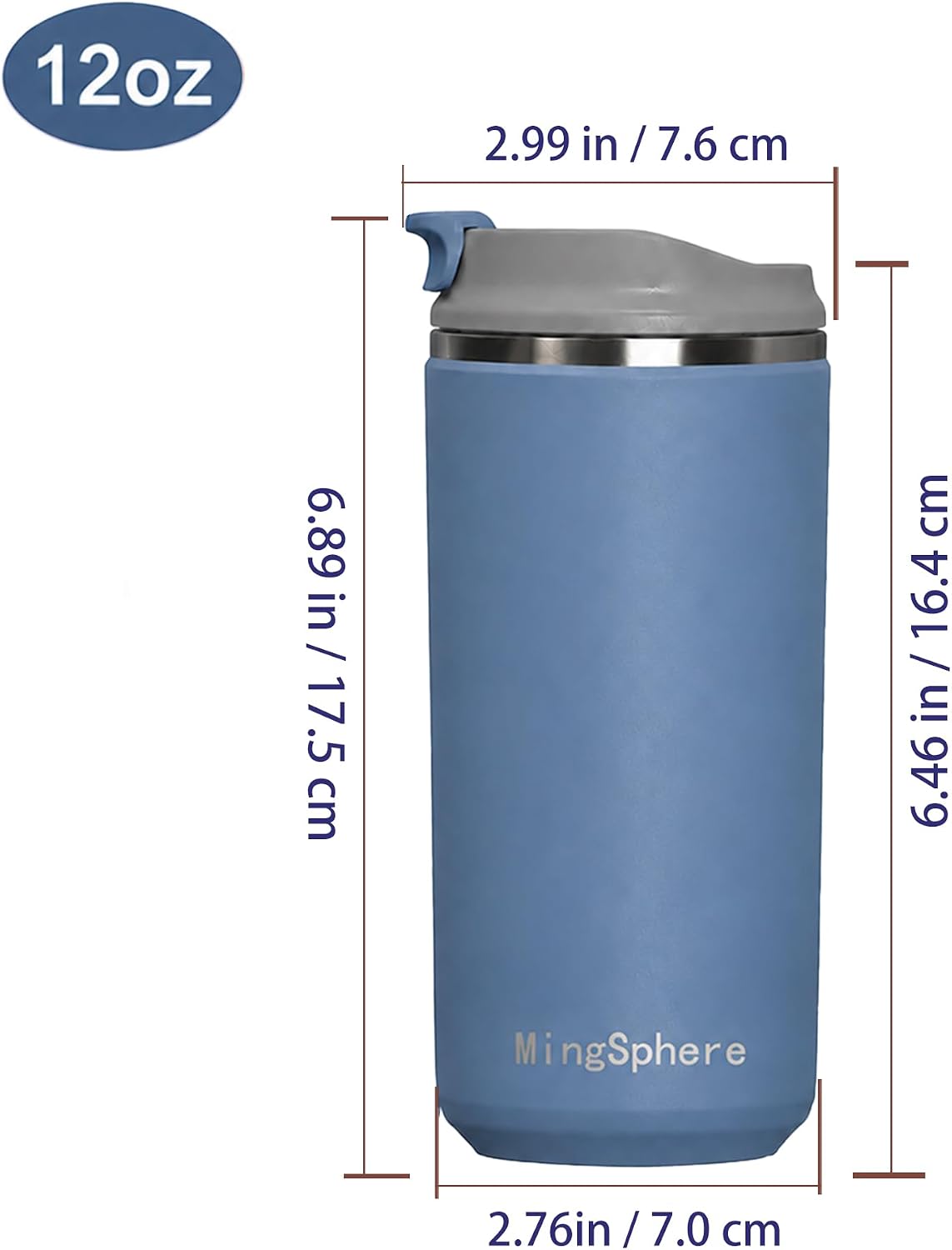 16oz Insulated Stainless Steel Coffee Cup with Flip Lid,Beige | Travel Coffee Mug Leak Resistant Lid Wide Mouth Keeps Drinks Hot or Cold, Easy Cleaning