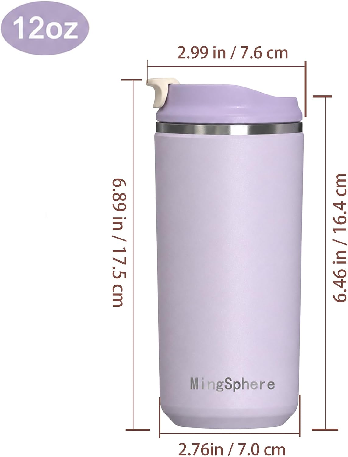 16oz Insulated Stainless Steel Coffee Cup with Flip Lid,Beige | Travel Coffee Mug Leak Resistant Lid Wide Mouth Keeps Drinks Hot or Cold, Easy Cleaning